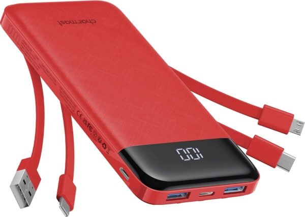 charmast พาวเวอร์แบงก์และอุปกรณ์ชาร์จ 4 10000mAh 6
