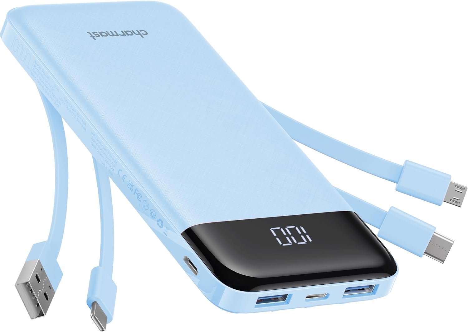 charmast พาวเวอร์แบงก์และอุปกรณ์ชาร์จ 4 3A 10000mAh 6 3