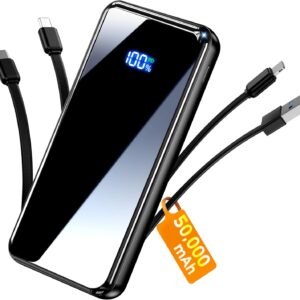 YILANS พาวเวอร์แบงก์และอุปกรณ์ชาร์จ 50000mAh 4 22.5W 6